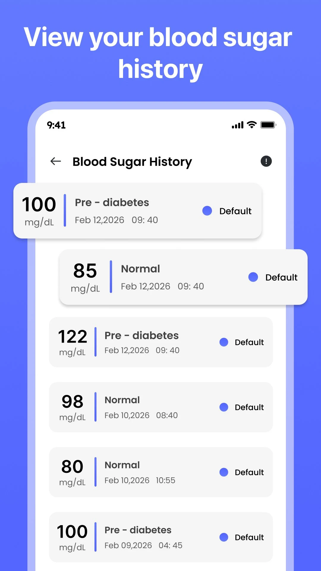Blood Sugar & Pressure Tracker screenshot