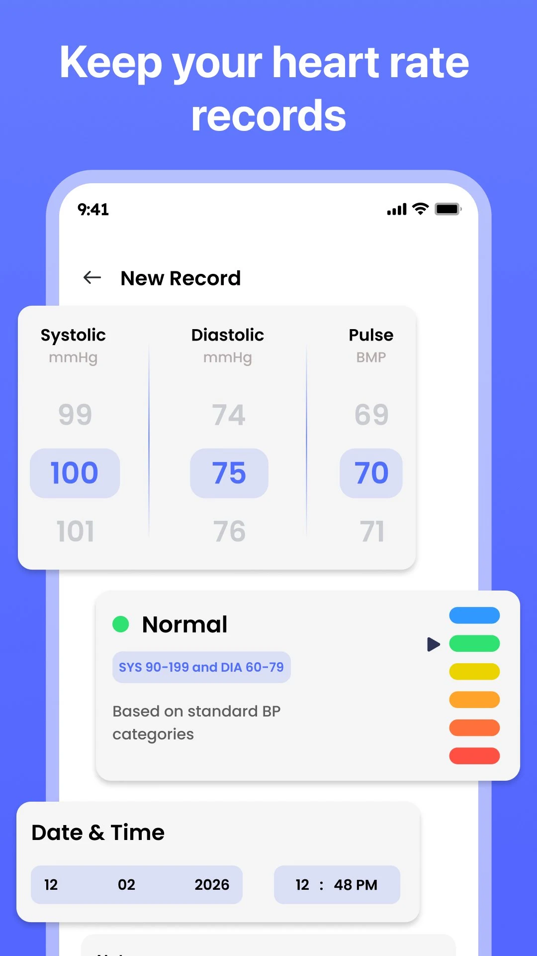 Blood Sugar & Pressure Tracker screenshot